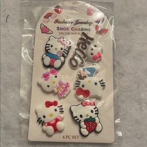 Hello Kitty Shoe Croc Charms Set - Pink and Red set of six nwt